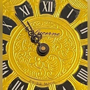 LUCERNE Swiss Made Floral Motif Wind Up Vintage Watch Pendant 30” Necklace WORKS